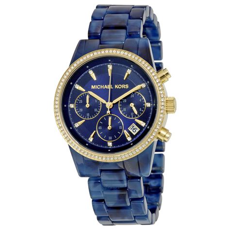 blue michael kors watches|Michael Kors blue chronograph.